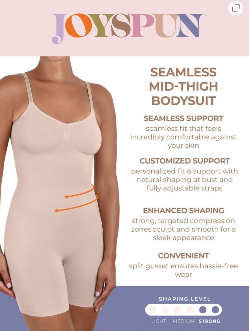 Seamless Mid-Thigh Bodysuit - Nude - Picture 2 of 10